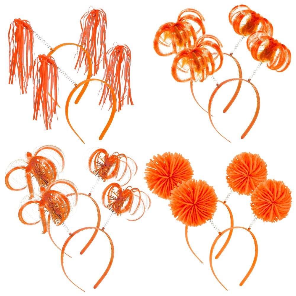 1094 8Pcs Pom Pom Headbands Party Headbands Tinsel Wrapped Ponytails
